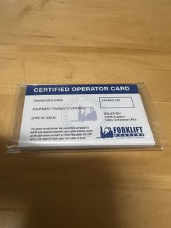 Forklift certification