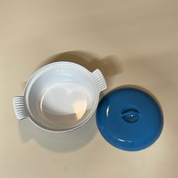 Vintage Blue Descoware Belgium Dutch Oven 