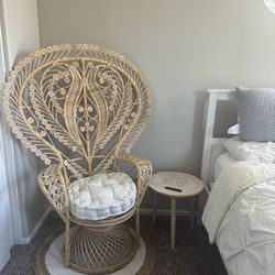 Oversized Boho Peacock Chair For Sale