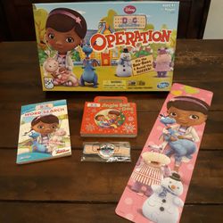 Disney Doc Mcstuffins Bundle ( Operation game, Hardcover book, Word Search, Bracelet,  Puzzle)