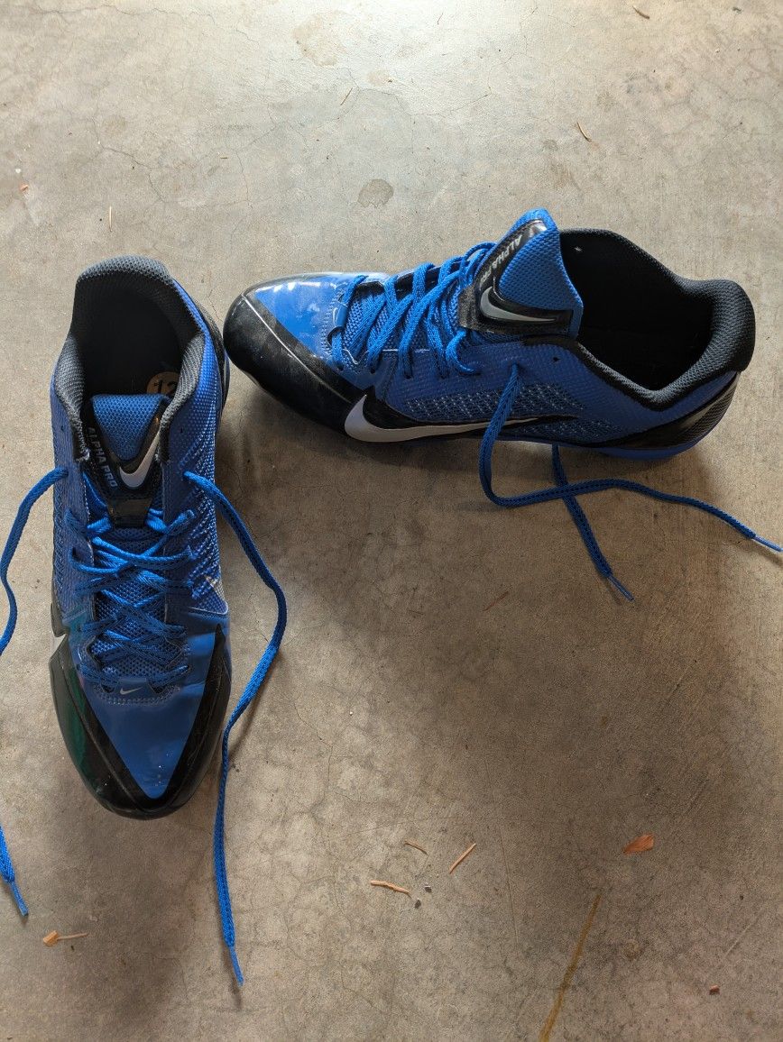 Nike Size 12 Black And Blue Mens Soccer Cleats 