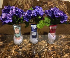 Artificial Flowers Bouquet & Bath & Body Works Travel Size Body Cream $18 Each Arrangement