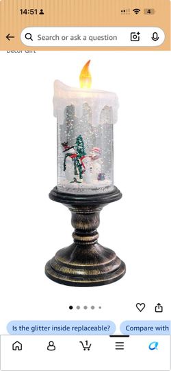 Christmas Snow Globe Candle with LED Flame