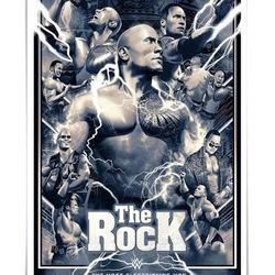 WWE Limited Edition The Rock Art Print By Jonathan Bartlett
