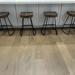 Set of 4 Rustic Counter Stools – Solid Wood & Metal - $150 for the set