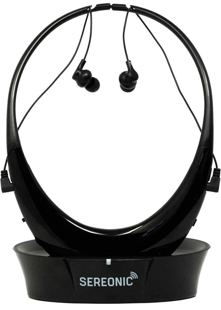 TV Headphones Wireless for Seniors - Comfortable TV Earbuds for Clear Audio - Smart RF Technology with 100ft Range Transmission
