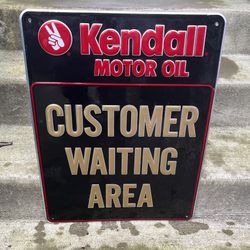 Kendall Oil Gas Station Sign Embossed  