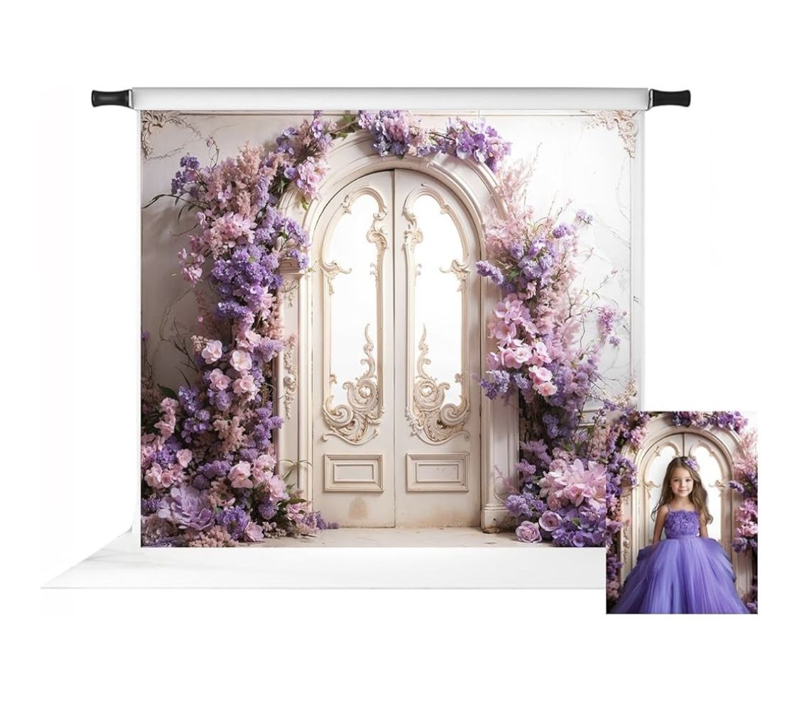 Kate Floral Backdrops Girls Portrait Photography Backdrop Vintage Wall Photo Background Wedding Bridal Shower Backdrop,10X8ft