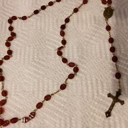 ROSARY BEADS /GARNET COLORED