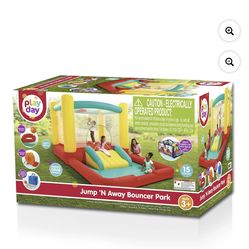 Play Day Jump 'N Away Kids Indoor and Outdoor Bouncer with Blower Included