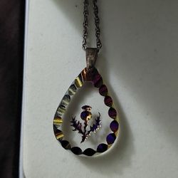 Crystal  Tear drop Pendant  Necklace 