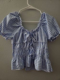 Cute gingham peplum top