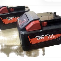 2-Pack  18v.   12.0A. Batteries compatible with Milwaukee. New.