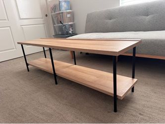 Light wood/metal 60” tv stand lightly used