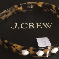 (NEW) (1 AVAILABLE) WOMEN’S J.CREW PEARL AND TORTOISE SHELL HEADBAND - SIZE: OS (ONE SIZE) 