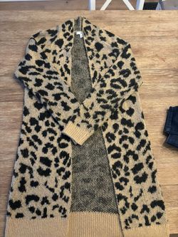 BP Leopard Print Sweater Cardigan 