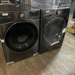LG Washer And Dryer Electric Black Stainless