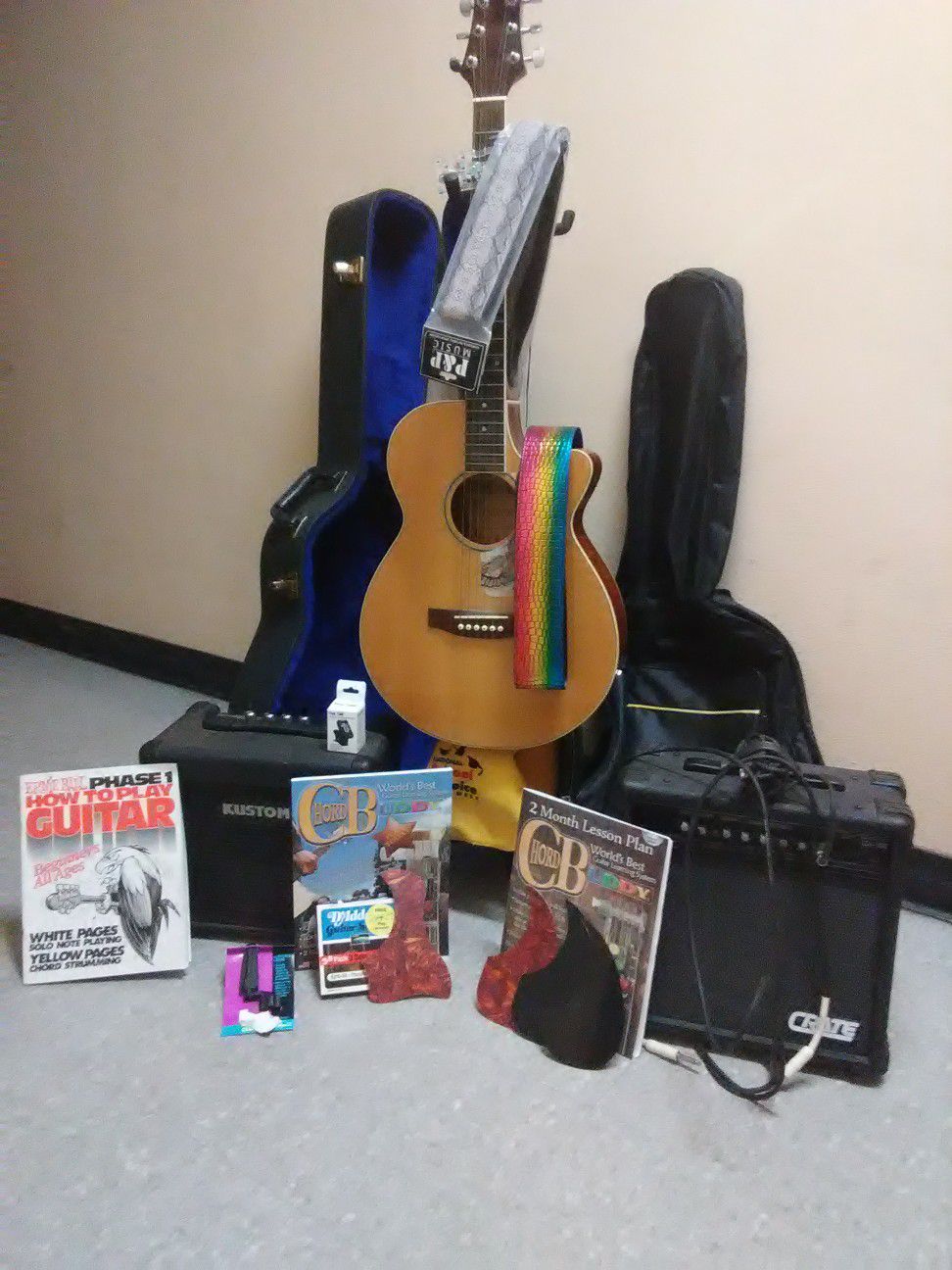 Galveston acoustic electric guitar and bundled pkg.