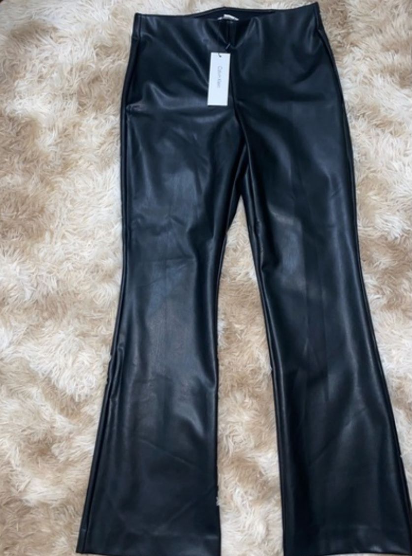 Black Leather Pants Calvin Klein