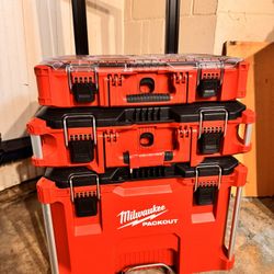 Milwaukee PACKOUT Rolling Tool Box System – 3 Piece – Excellent Condition