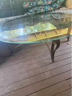 Glass top living room table w/ base