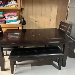 Table With Chairs And Bench 