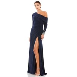 MAC DUGGAL  DROP SHOULDER FAUX WRAP GOWN Dress size 12