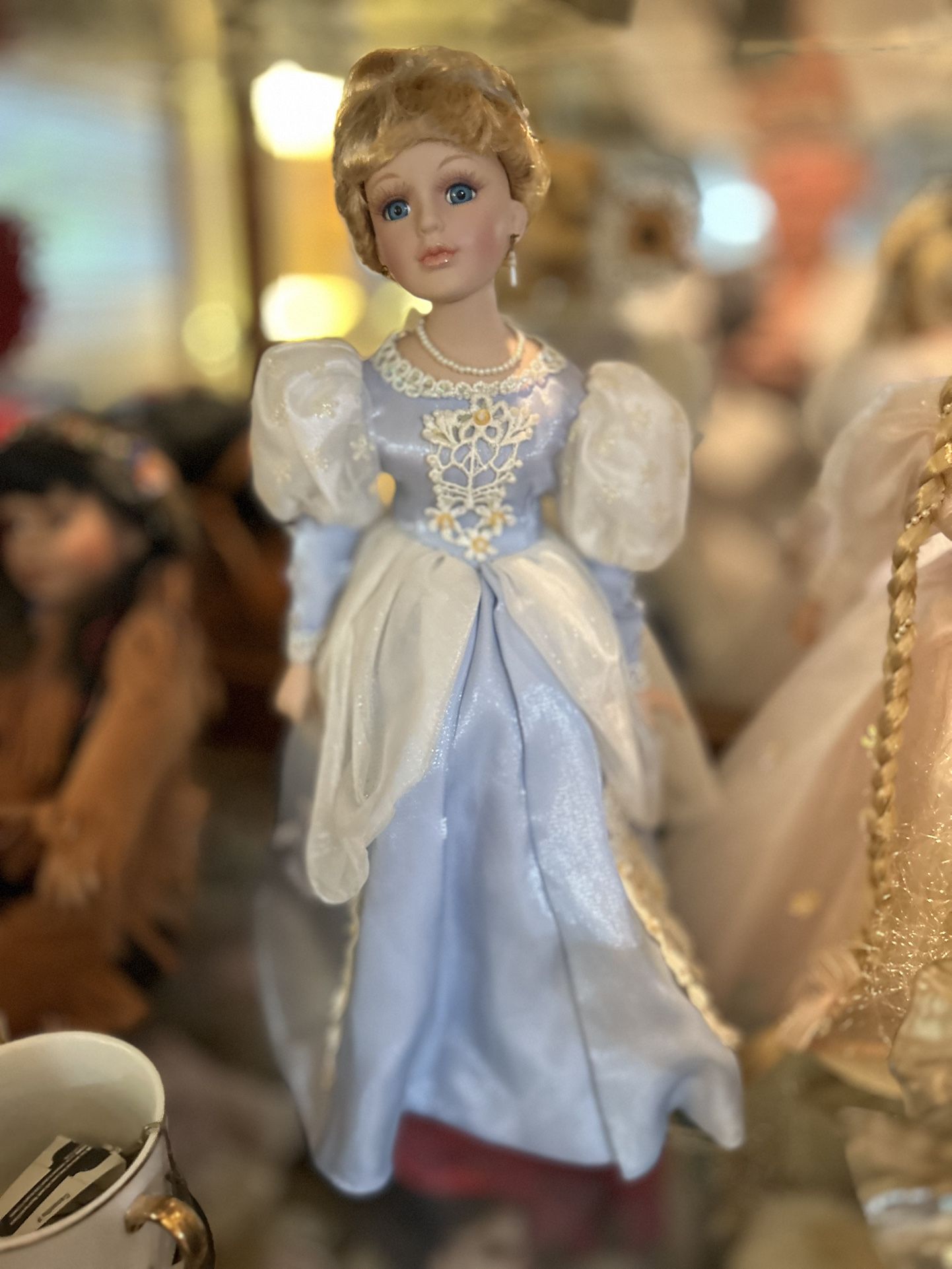 Princess Porcelian Doll On Stand