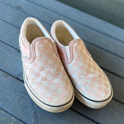 Girls Pink Checkered Vans