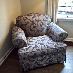 Blue Damask Armchair