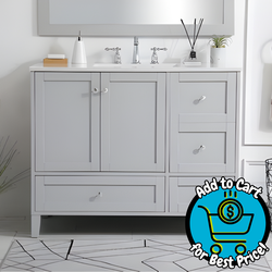 Elegant Decor 42-in Gray Undermount Single Sink Bathroom Vanity