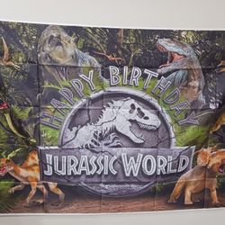 Jurassic Word Party Backdrop,  5ft X 3ft 
