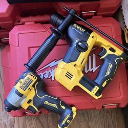 Dewalt 12v Brushless Extreme 1/4” Hex Impact Driver And 9/16” SDS plus Rotary Hammer TOOLS ONLY