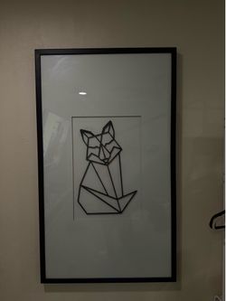 Large Iron Fox Wall Art With Frame
