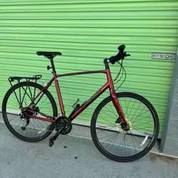 Trek FX 3 Red Hybrid Bike 700C Disc Brakes Flat Bar Aluminum Frame XL