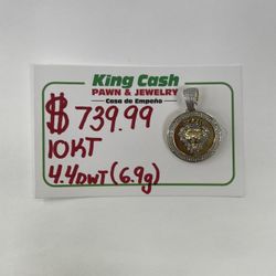 10KYG LION DIAMOND PENDANT 