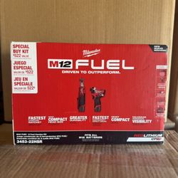 M12 Milwaukee FUEL 1/4 Impact & 3/8 Ratchet Combo Kit