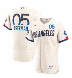 Freddie Freeman Los Angeles Dodgers Nike City Connect Authentic Sponsor Patch Jersey - Cream size 48