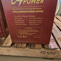 6 Volt 420 Ah Gel Batteries. Quantity 40. Price Is Per Battery.