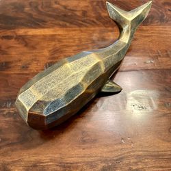Pier 1 brushed antique gold whale