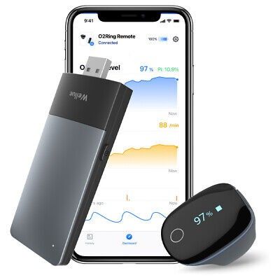 Pulse Oximeter O2ring Remote Kit Remote Tracking of O2 and Pulse Rate Bluetooth