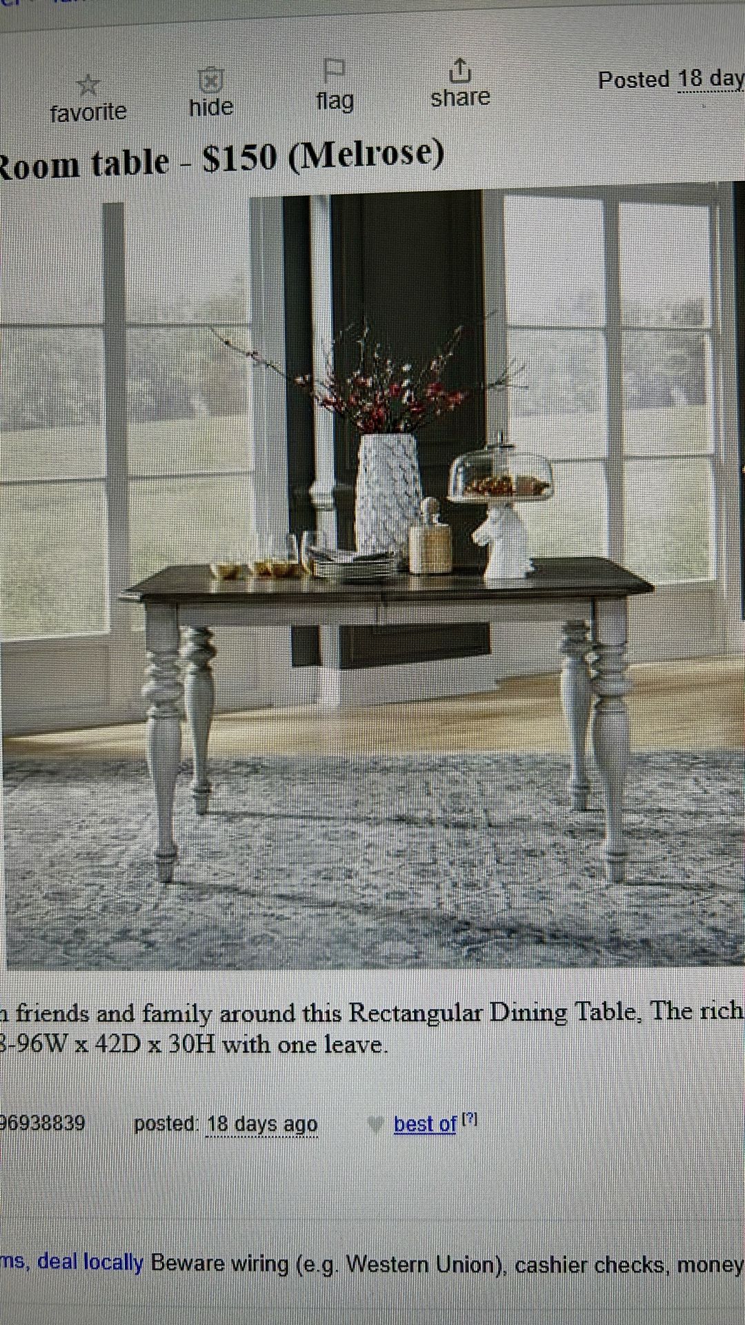 Dining Room Table