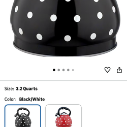 Tea Kettle Stovetop, Whistling Teapot 304 Stainless Steel 3.2 Quart Teakettle, Polka Dot Teapots for Stove Top, Whistle Tea Pot with Cool Touch Ergono