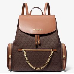 Michael Kors Brown Jet Set Large Logo Backpack