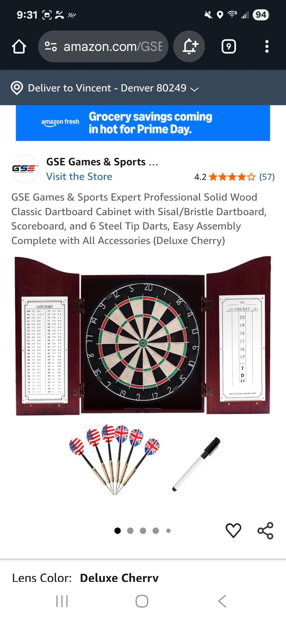Dart Board Cabinet With Dart Board