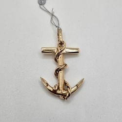 14kt Yellow Gold Anchor Pendant 24.3 Grams 