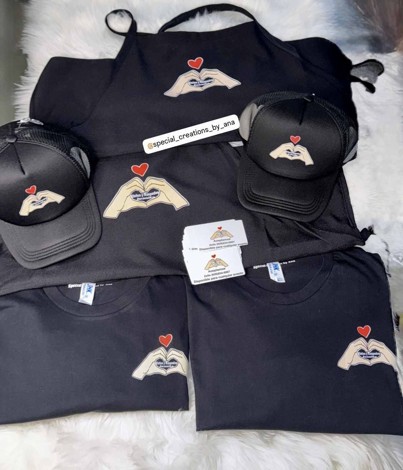 Personalized Business Logo Shirts, business cards, aprons and hats 😊