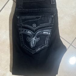 All Black Rock Revival Jeans