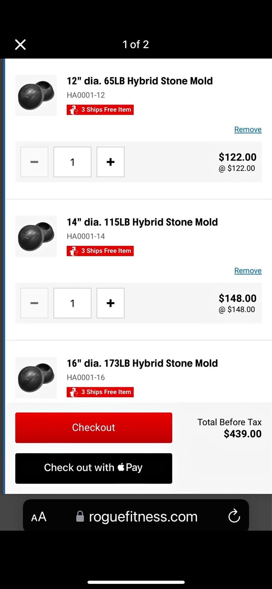 Rogue Hybrid Stone Mold WITH stones