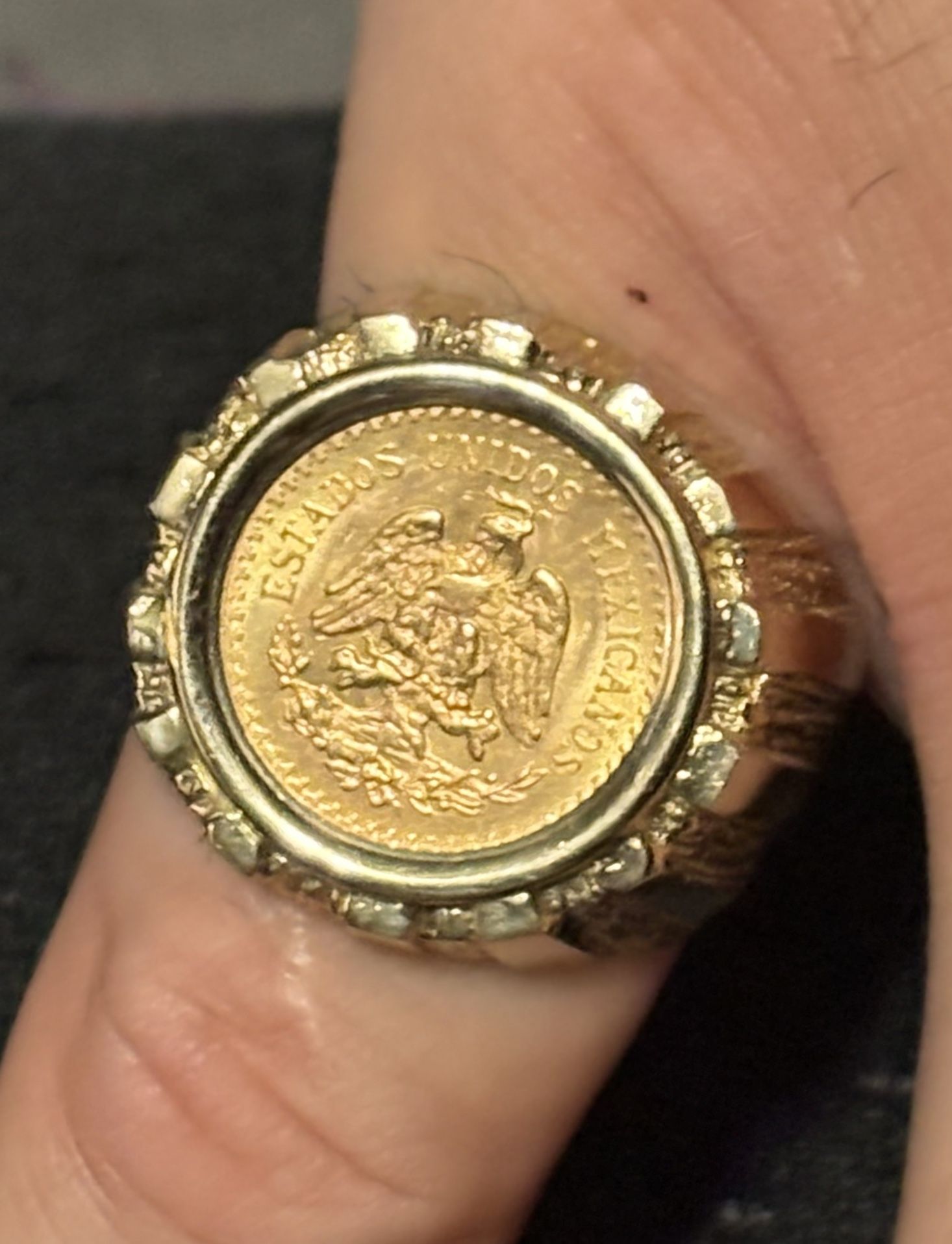 22k Dos y Medio Pesos 14k Ring